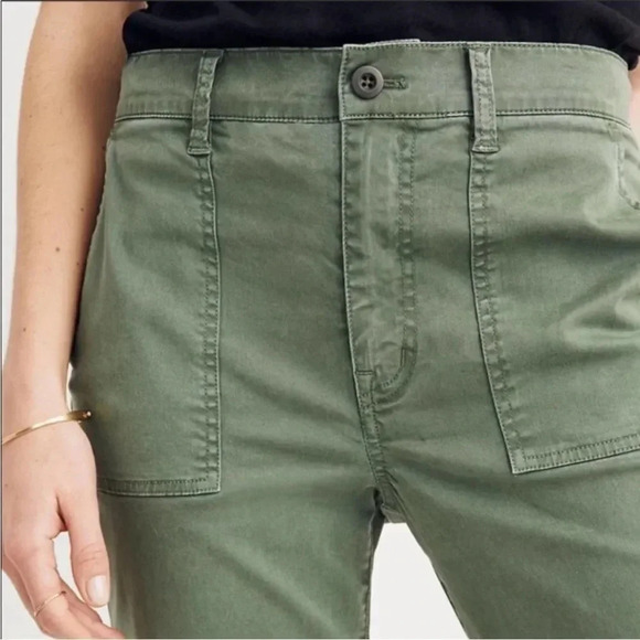 Madewell Stovepipe Fatigue Pants Tencel Lyocell Edition in Olive Green Size 36 - Picture 2 of 11